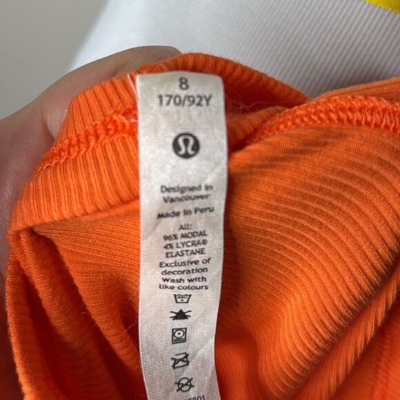 Lululemon Orange La Tight Fit Long Sleeve Mock Neck Pullover - Picture 6 of 9